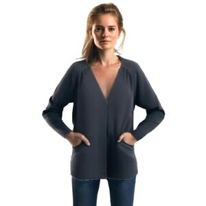 Nurture Jacket Long Raglan Sleeve Pockets Stretch Relaxed Fit Black Size X-Small